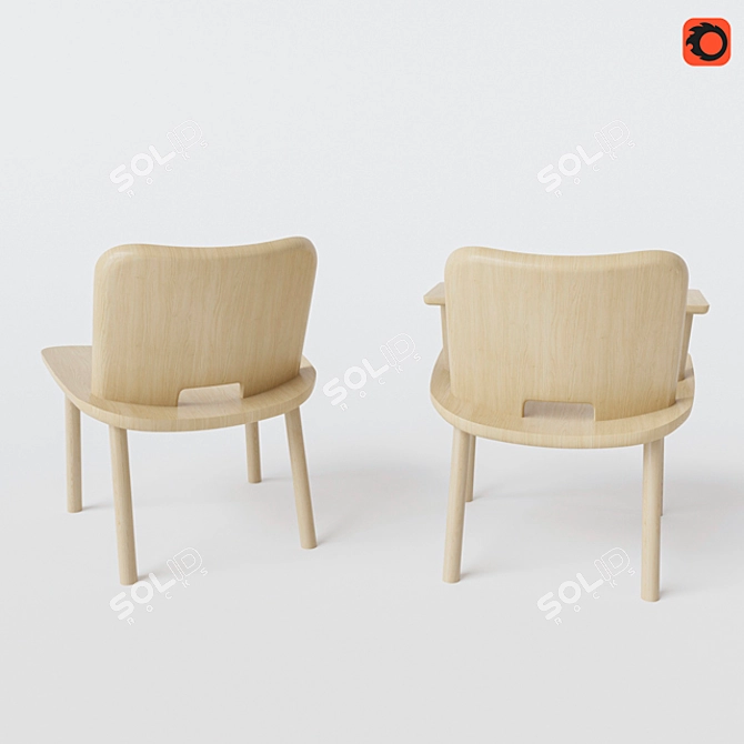 Fugu Chair: Modern and Elegant 3D model image 2