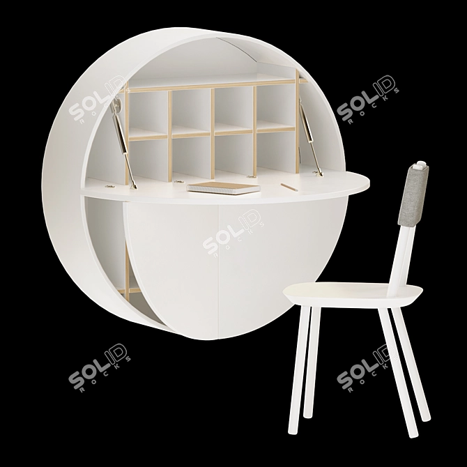 EMKO UAB Pill & Naïve: Writing Desk & Chair Set 3D model image 3