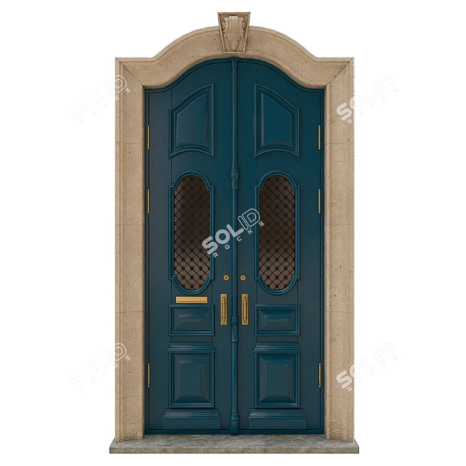 Classic Swing Door 1600mm - 3D Max & OBJ(MTL) Format 3D model image 1