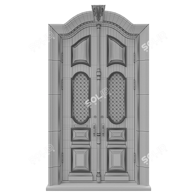 Classic Swing Door 1600mm - 3D Max & OBJ(MTL) Format 3D model image 5