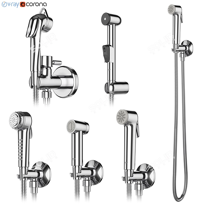 Hygienic Shower Set: GROHE & Griferías Galindo 3D model image 1