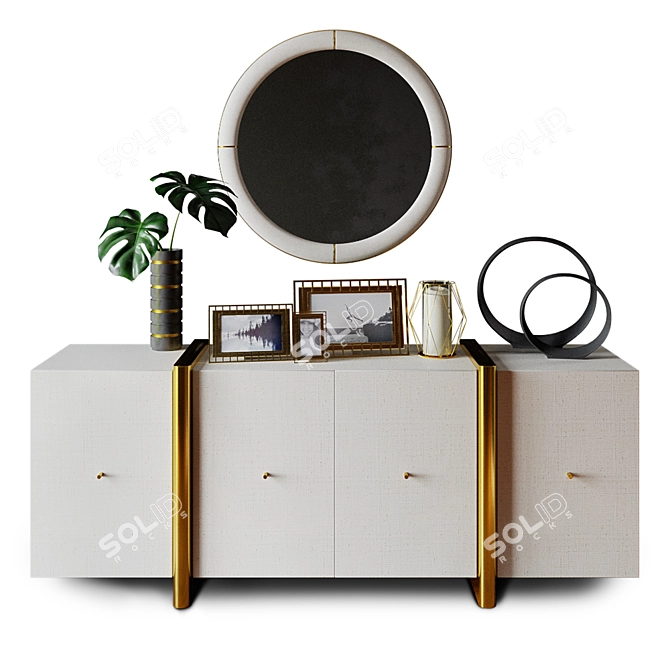 Modern Dorset Linen Credenza 3D model image 1