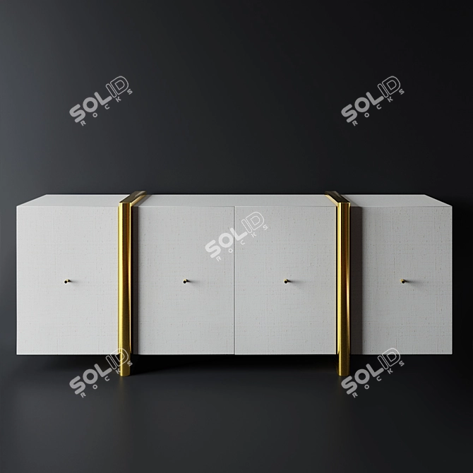 Modern Dorset Linen Credenza 3D model image 3