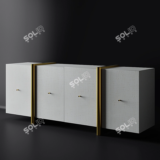 Modern Dorset Linen Credenza 3D model image 4