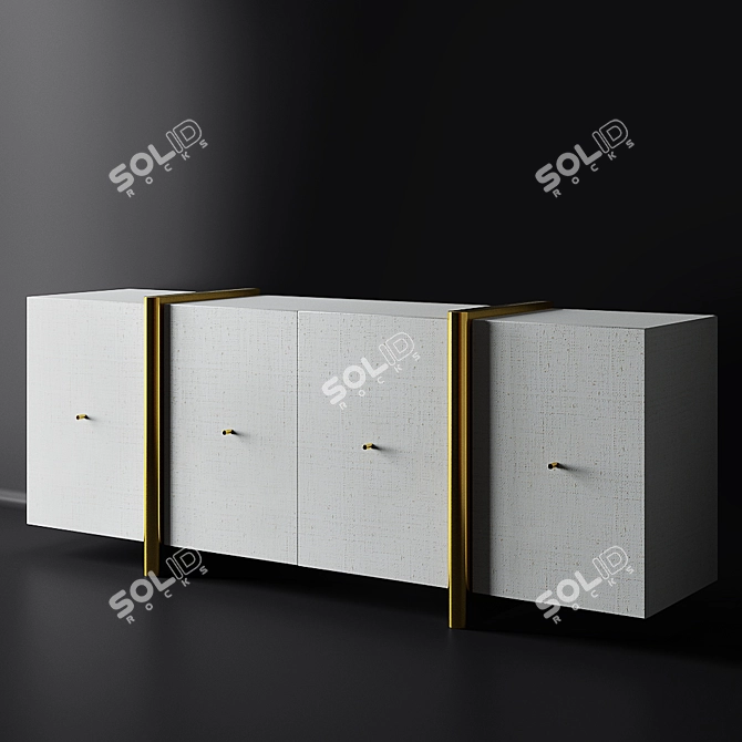 Modern Dorset Linen Credenza 3D model image 5