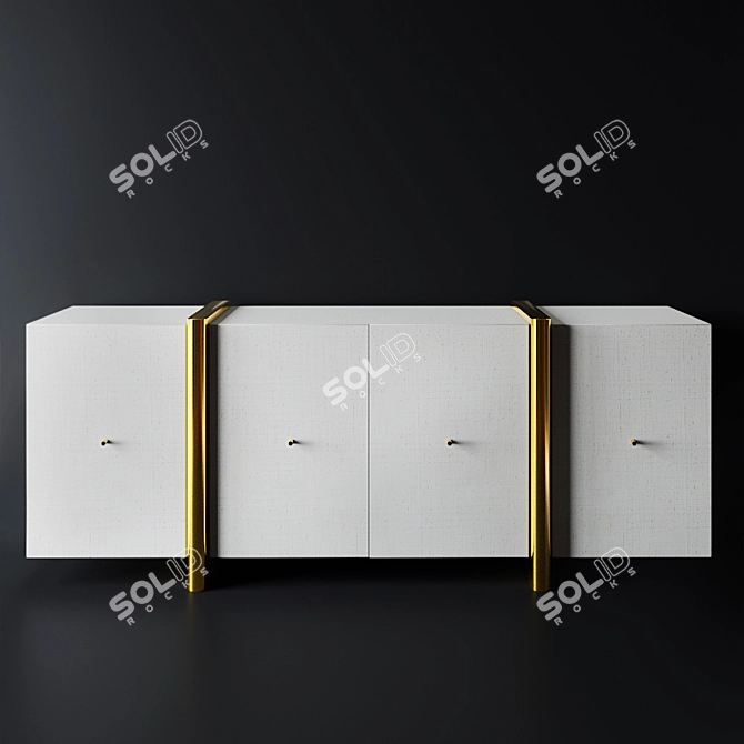 Modern Dorset Linen Credenza 3D model image 6