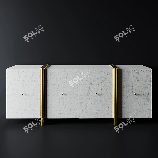 Modern Dorset Linen Credenza 3D model image 7