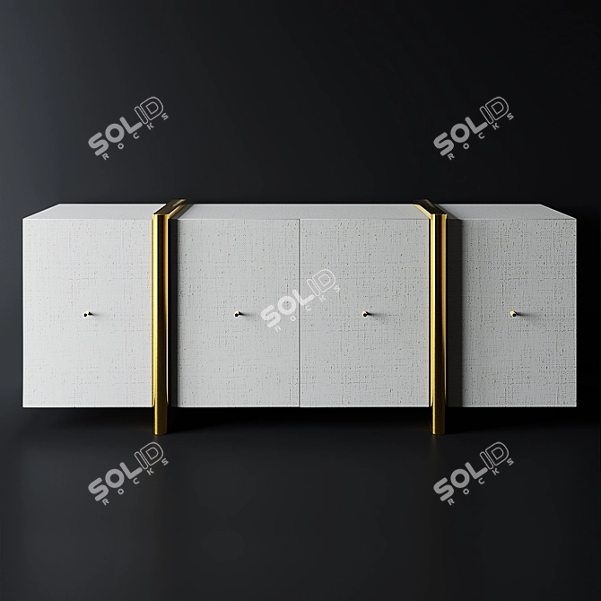 Modern Dorset Linen Credenza 3D model image 8