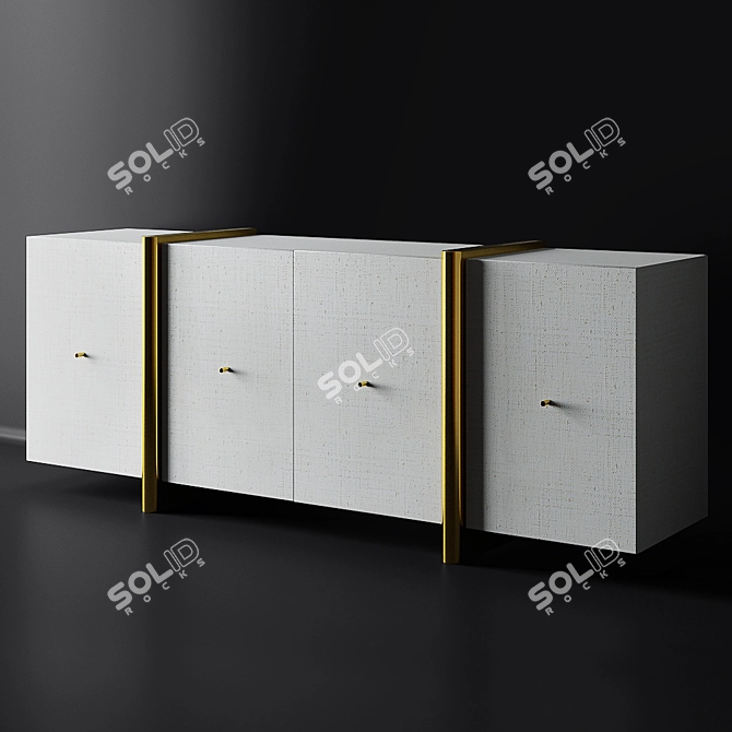 Modern Dorset Linen Credenza 3D model image 9