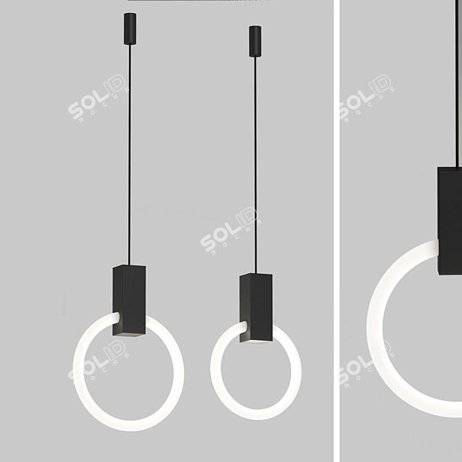 Sleek Eclipse Pendant Light 3D model image 2