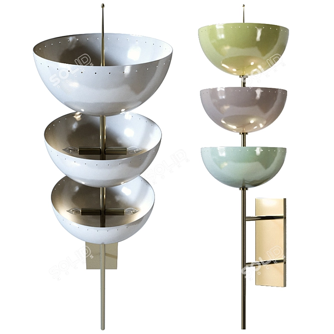 Modern Lisbon Sconce: 2 Color Options 3D model image 1