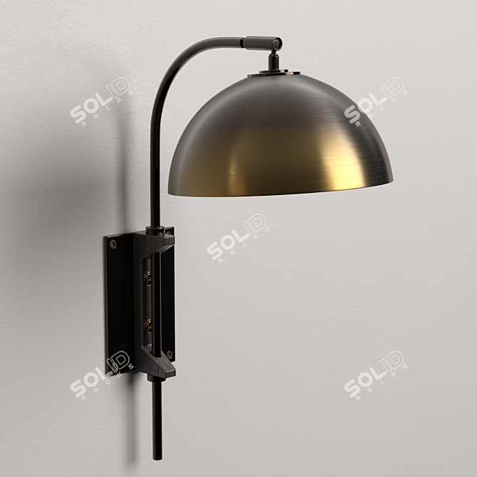 Pigalle Gold Copper Wall Light 3D model image 4