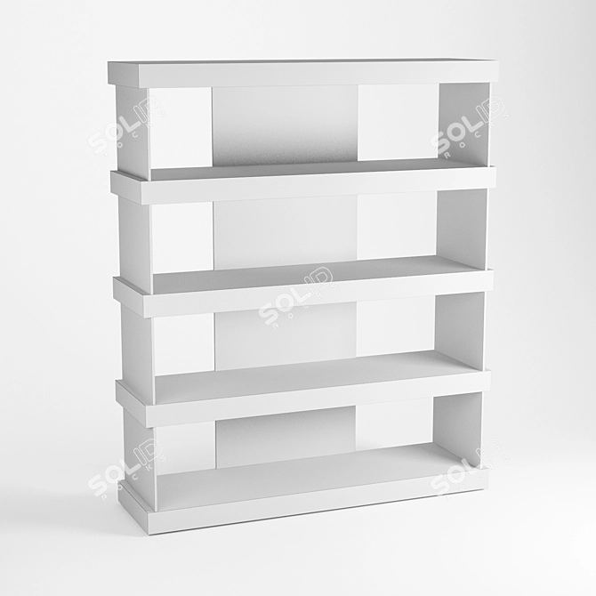 Modern Glass Shelving Rack 3D model image 2