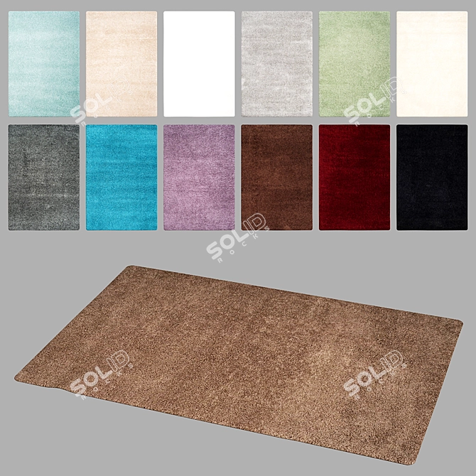 Elegant Fabric 13 Carpet 3D model image 1