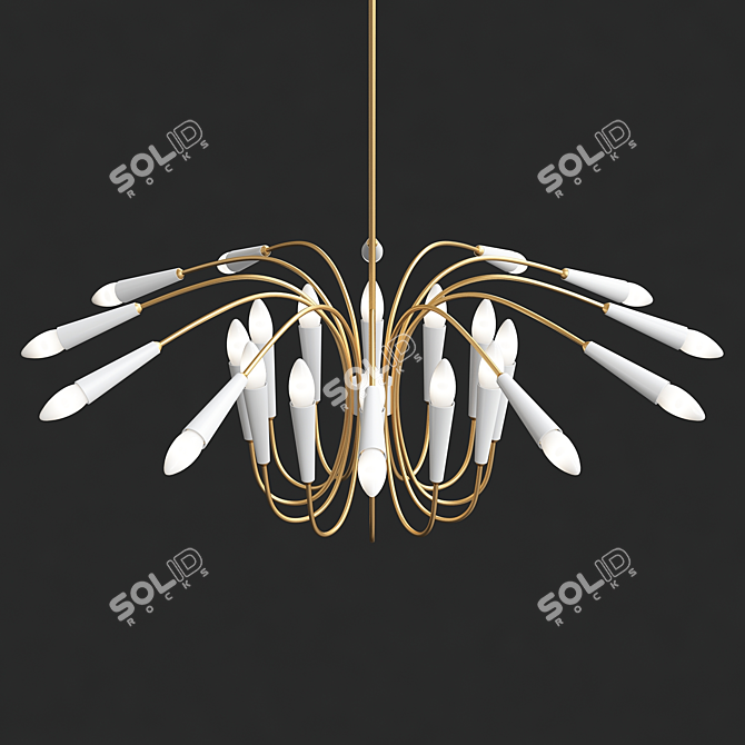 Elegant Aretha Suspension Light 3D model image 3