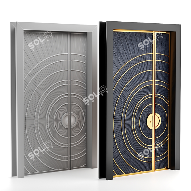 Modern Door Set: GEOMETRY:EDITPOLY with Textures & Materials 3D model image 2