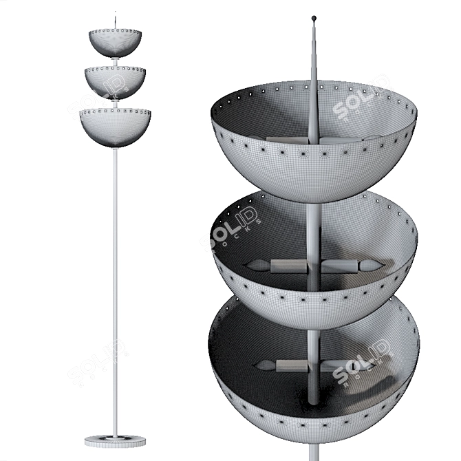 Elegant Lisbon Torchière in 2 Colors 3D model image 2