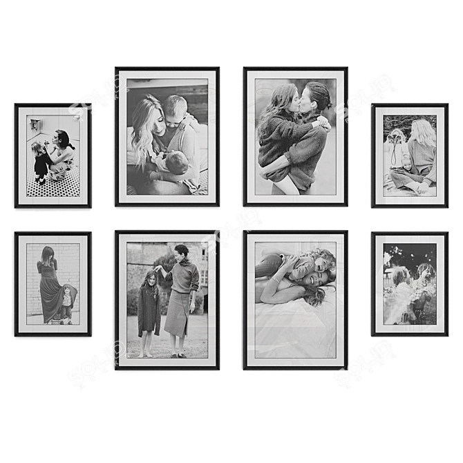 Family Moments: 4-Piece Photo Set 3D model image 2