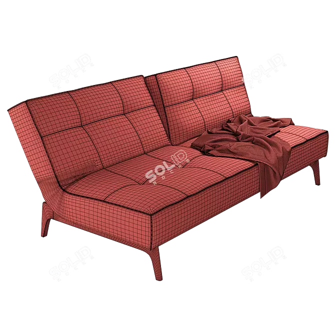 Versatile Splitback Sofa Bed 3D model image 5