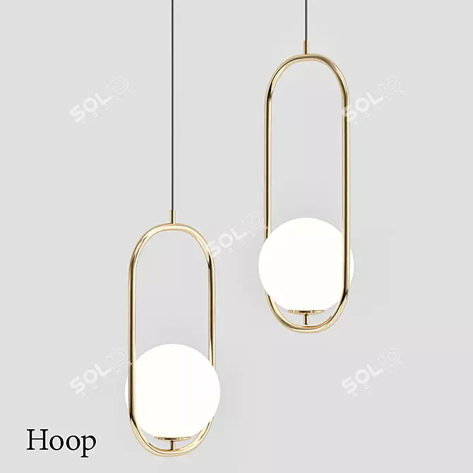 Modern Hoop Pendant Light 3D model image 1