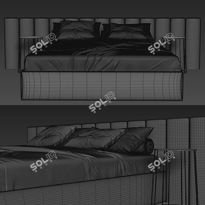 3D Bed Design and Modeling - V-Ray Compatible 3D model image 4