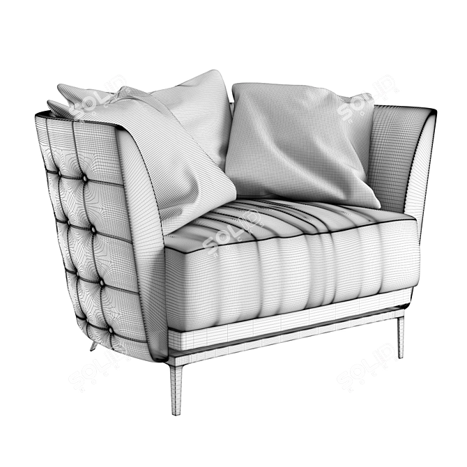 Luxe Legend Armchair: Architectural Masterpiece 3D model image 4