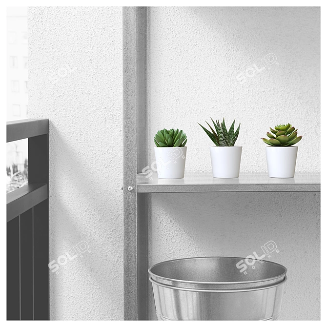 Everlasting Greenery: Artificial Succulents 3D model image 3