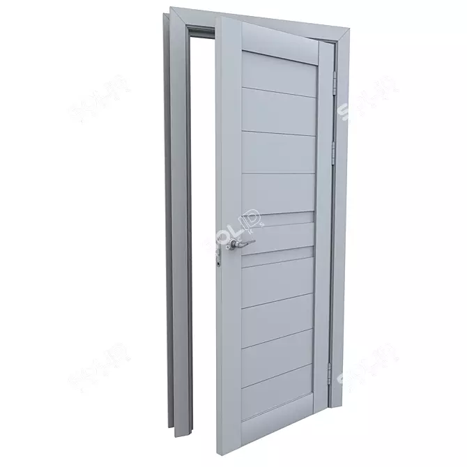 Classic Interior Door 002 | High Poly | 2090x995x130.5mm 3D model image 1