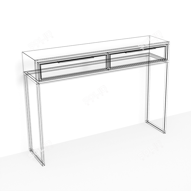 Title: Industrial Console Table Loft 1 3D model image 11