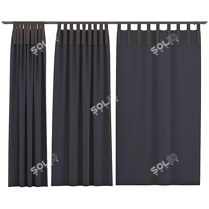 Elegant Curtain Set 3D model image 1