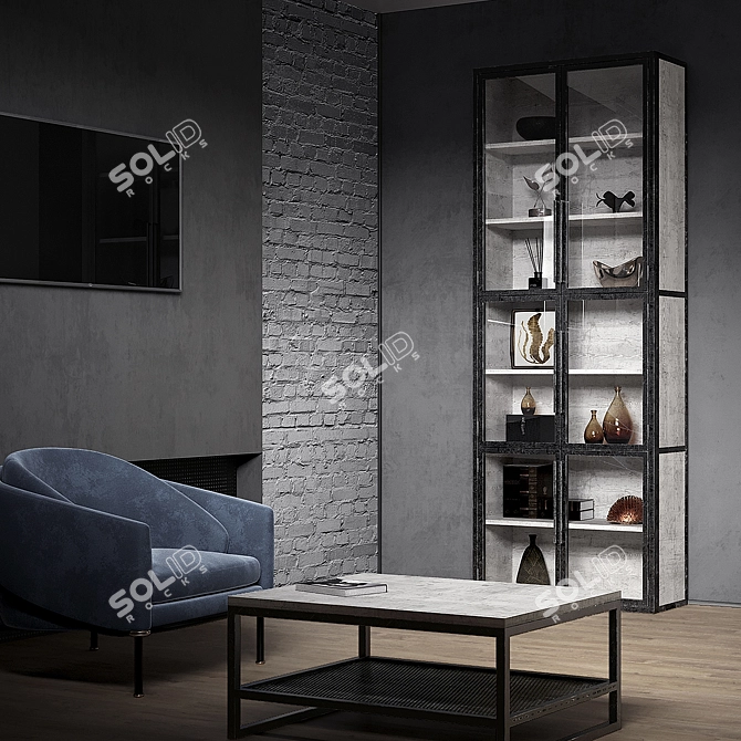 Elegant Loft Bookcase - Modern Design 3D model image 2