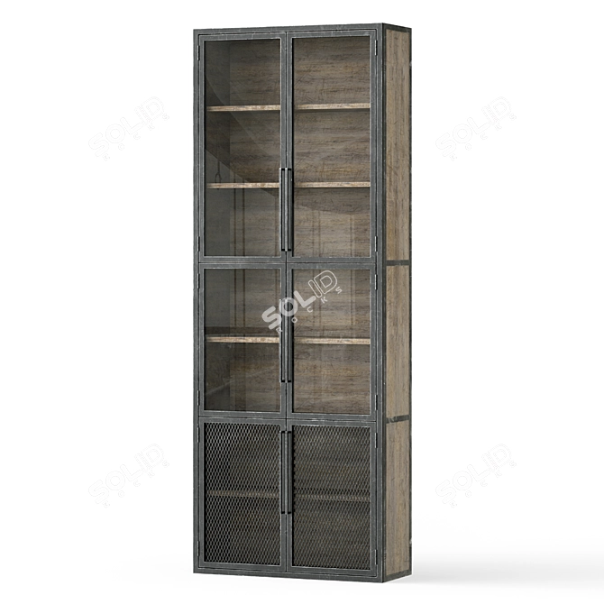 Industrial Chic Bookshelf 3D model image 1