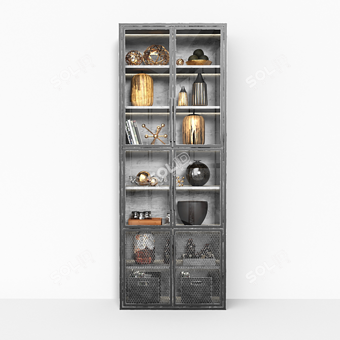 Industrial Chic Bookshelf 3D model image 7