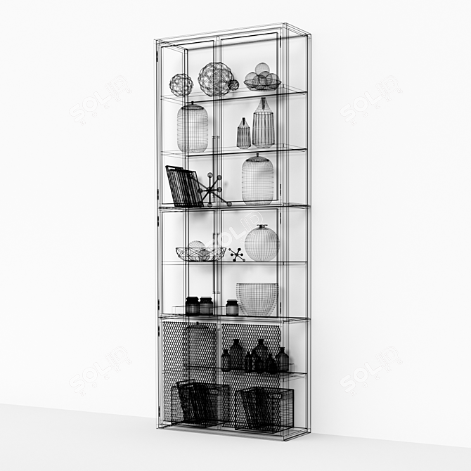 Industrial Chic Bookshelf 3D model image 8