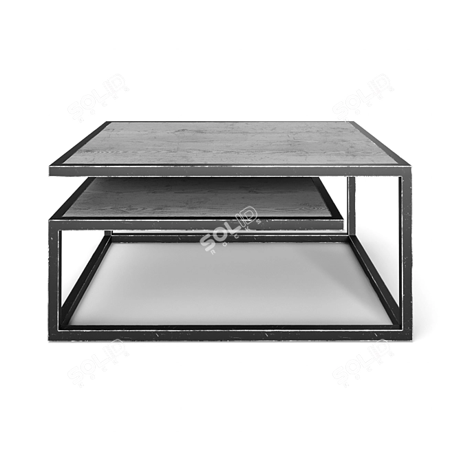 Loft Style Coffee Table: Dual- Material Elegance! 3D model image 6