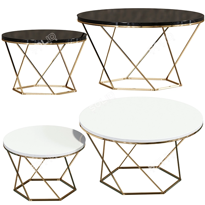 Elegant Nesting Coffee Tables for Versatile Spaces 3D model image 1