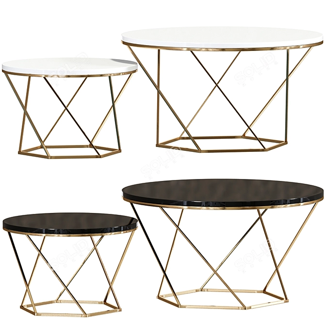 Elegant Nesting Coffee Tables for Versatile Spaces 3D model image 2