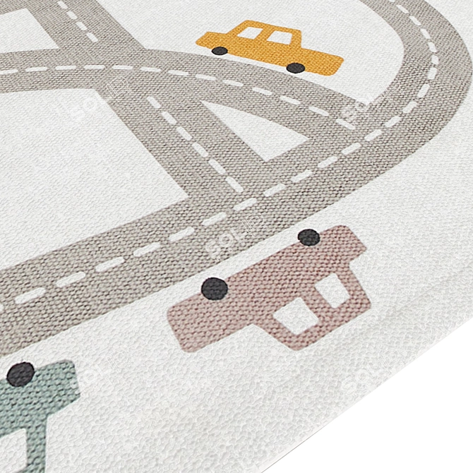 H&M Cotton Print Rug 3D model image 2