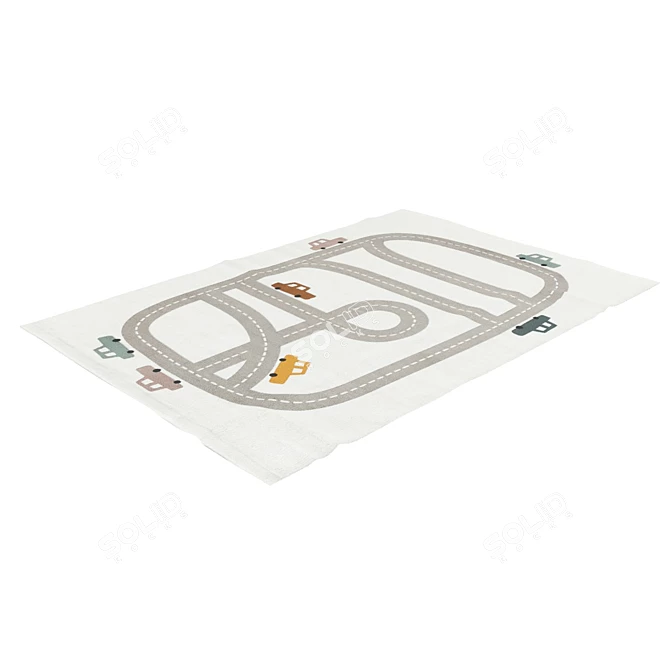 H&M Cotton Print Rug 3D model image 3