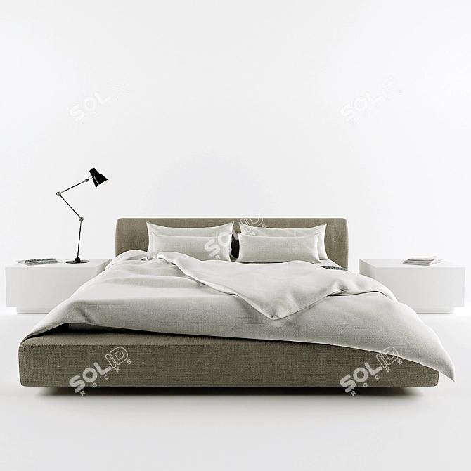 Softland Italian Designer Bed 3D model image 2