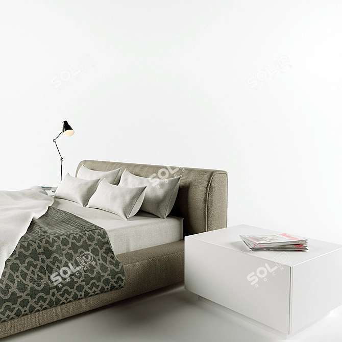 Softland Italian Designer Bed 3D model image 5