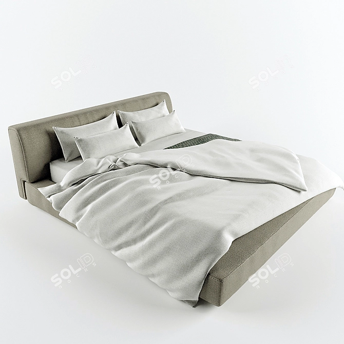 Softland Italian Designer Bed 3D model image 7