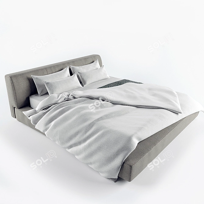 Softland Italian Designer Bed 3D model image 8