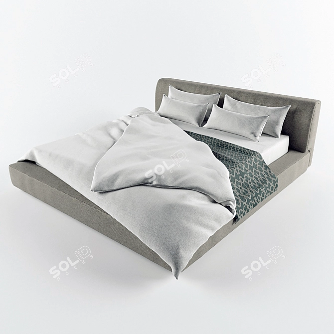 Softland Italian Designer Bed 3D model image 9