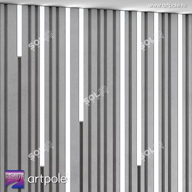 Om 3D Barcode Panel with LED - Innovative Design 3D model image 4