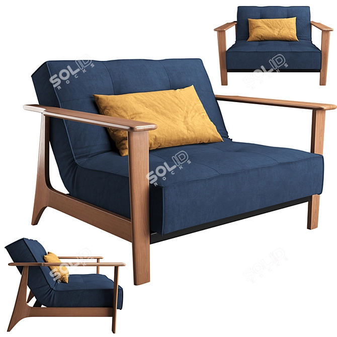 Versatile SPLITBACK FREJ Armchair 3D model image 1