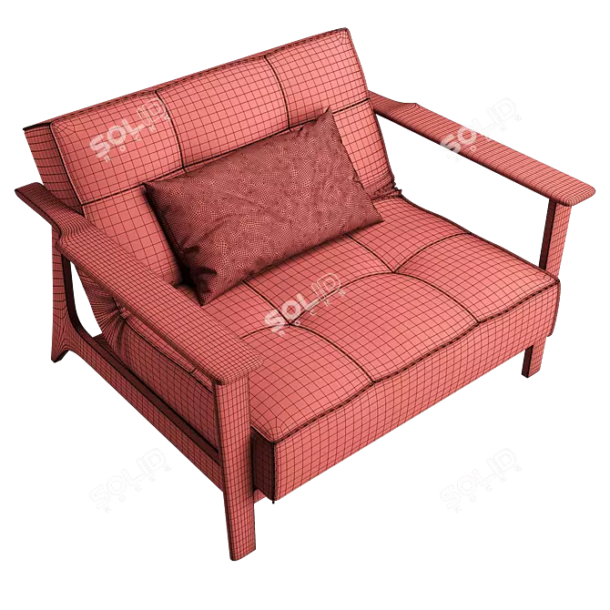 Versatile SPLITBACK FREJ Armchair 3D model image 5