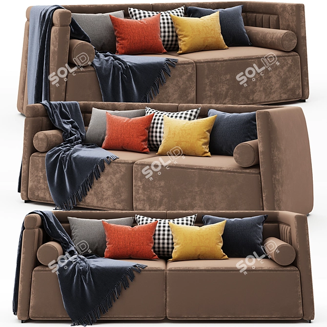 Elegant Modern Sofa 3D model image 4