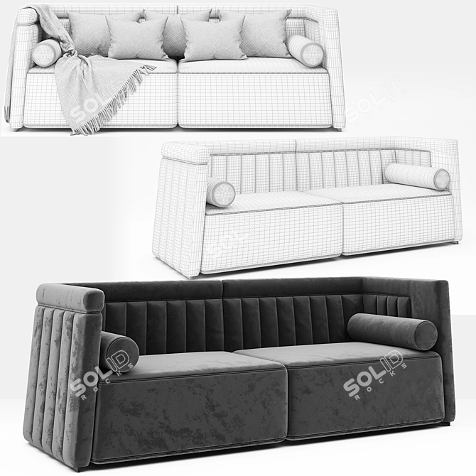 Elegant Modern Sofa 3D model image 5