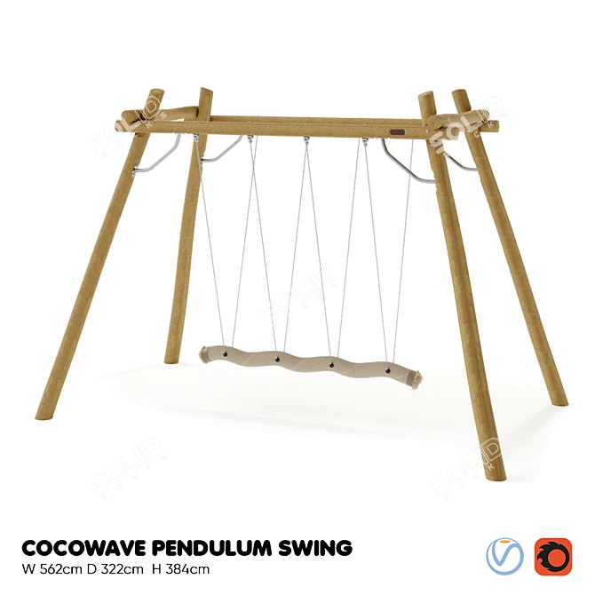 Kompan Cocowave Pendulum Swing 3D model image 1